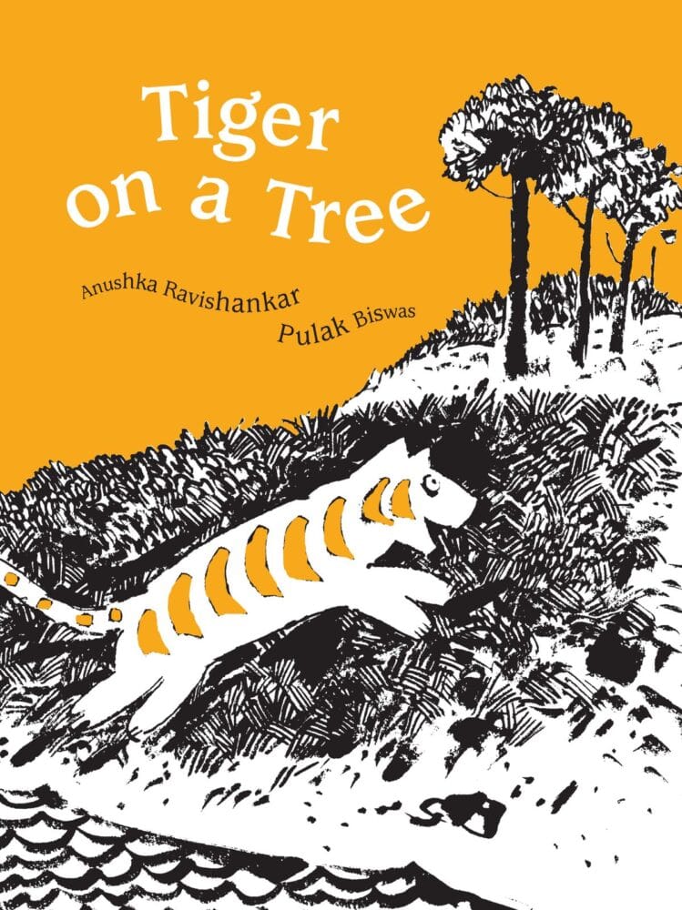 Tiger on a Tree cover, illustrated by Pulak Biswas